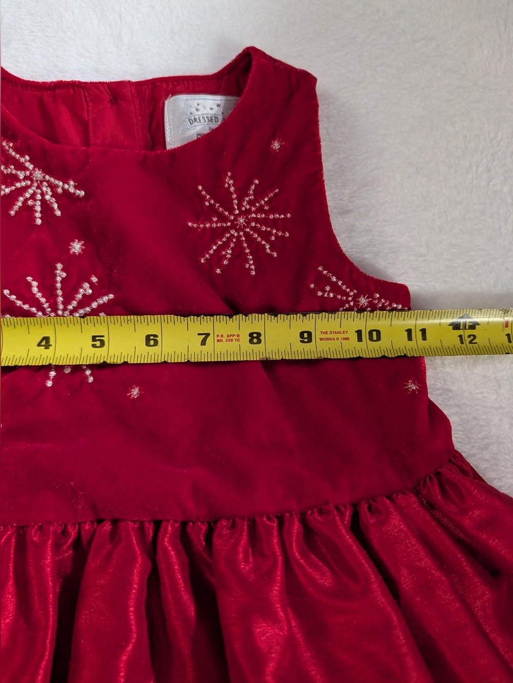Stunning Dressed Up by Gymboree Red Velvet Sparkle Dress - Size 3T - Picture 8 of 10